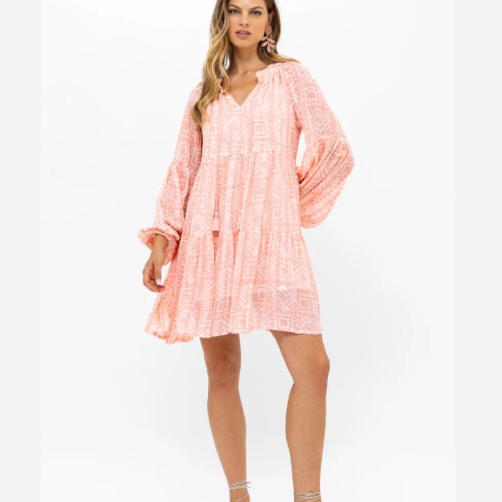Oliphant Balloon Sleeve Bali Pink dress small